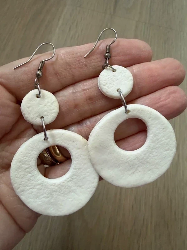 White summer earrings